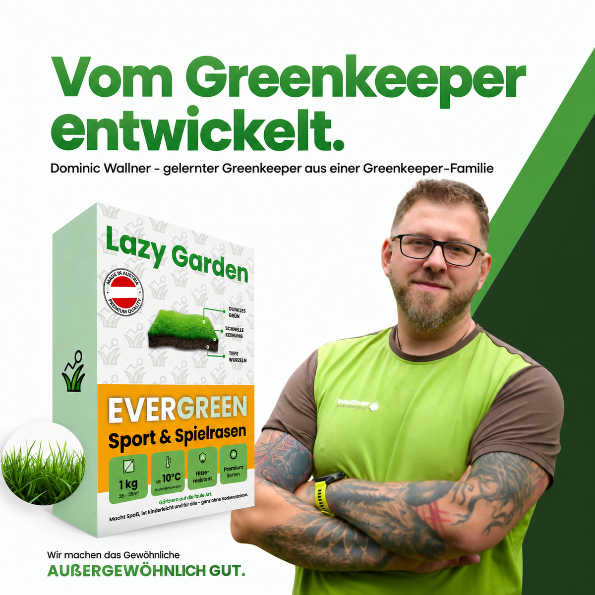Evergreen Rasensamen – Trockenresistent (über RSM Qualität)