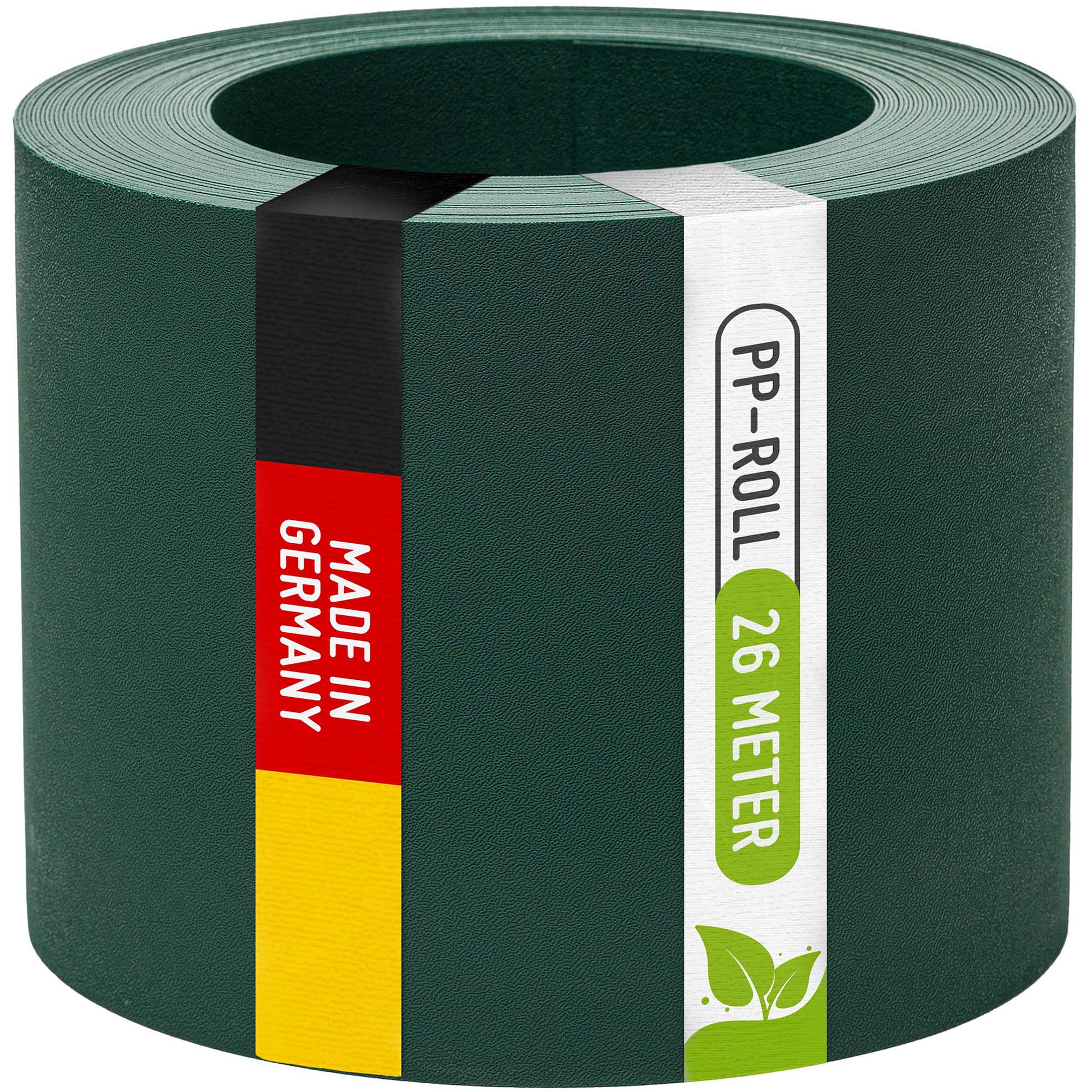 Sichtschutzstreifen | PP| Polypropylen | Lederoptik Moosgrün (RAL 6005) 26 Meter Rolle TerraUno