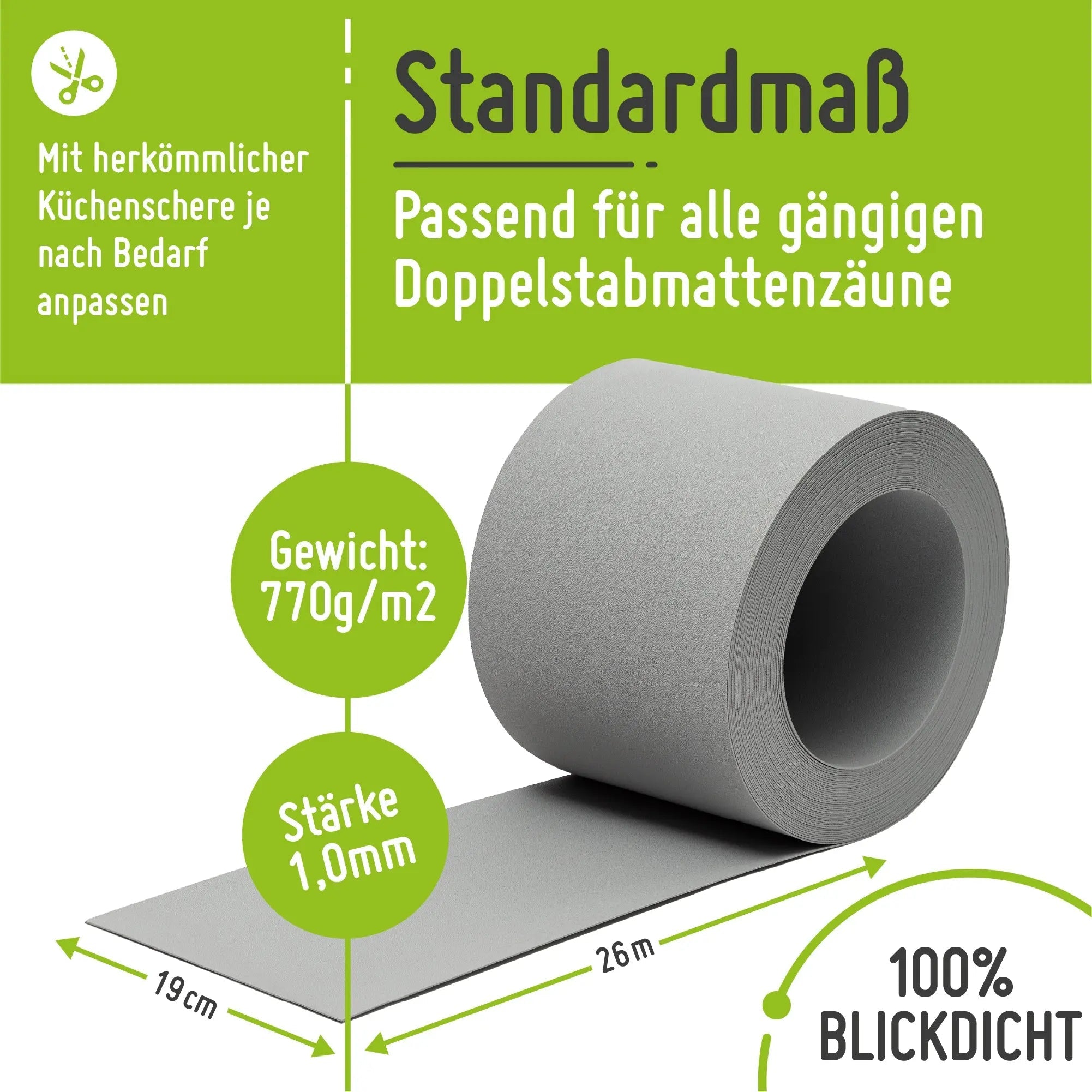 Sichtschutzstreifen | PP| Polypropylen | Lederoptik TerraUno