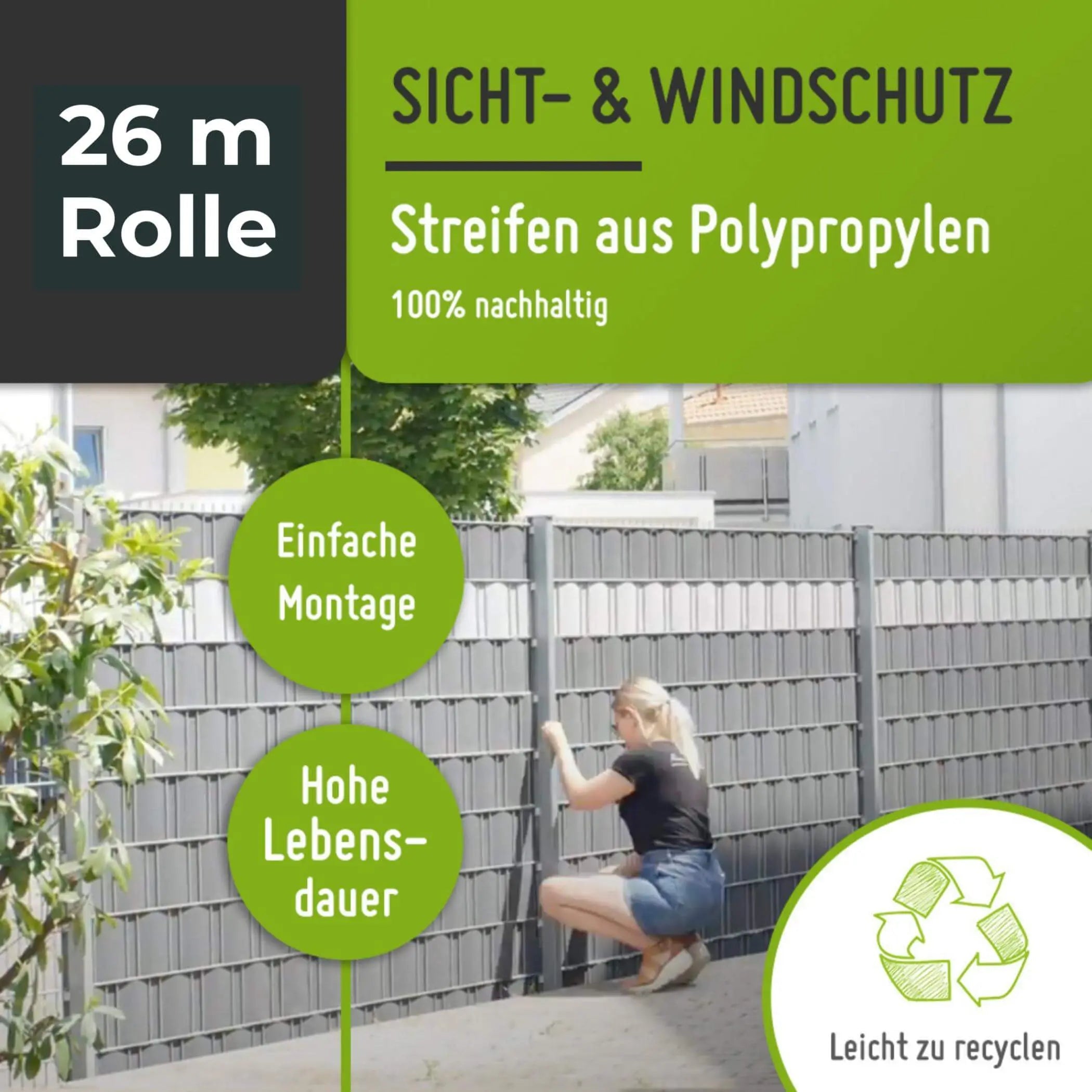Sichtschutzstreifen | PP| Polypropylen Sichtschutz TerraUno