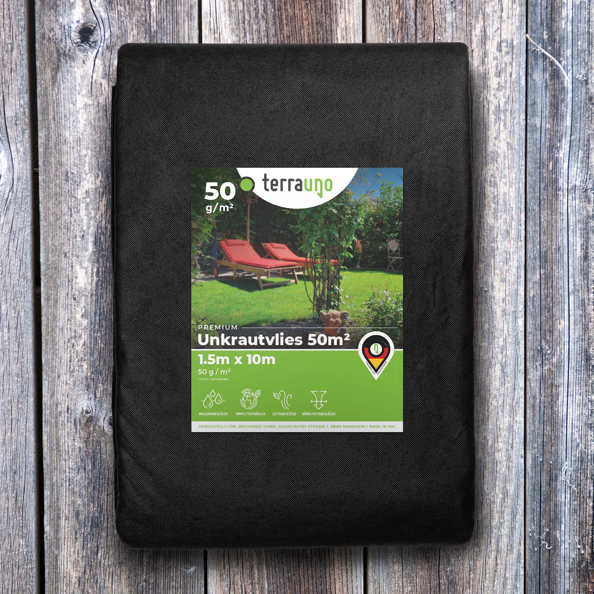 Unkrautvlies - 50 g/m² Unkrautvlies 10m x 1,5m TerraUno