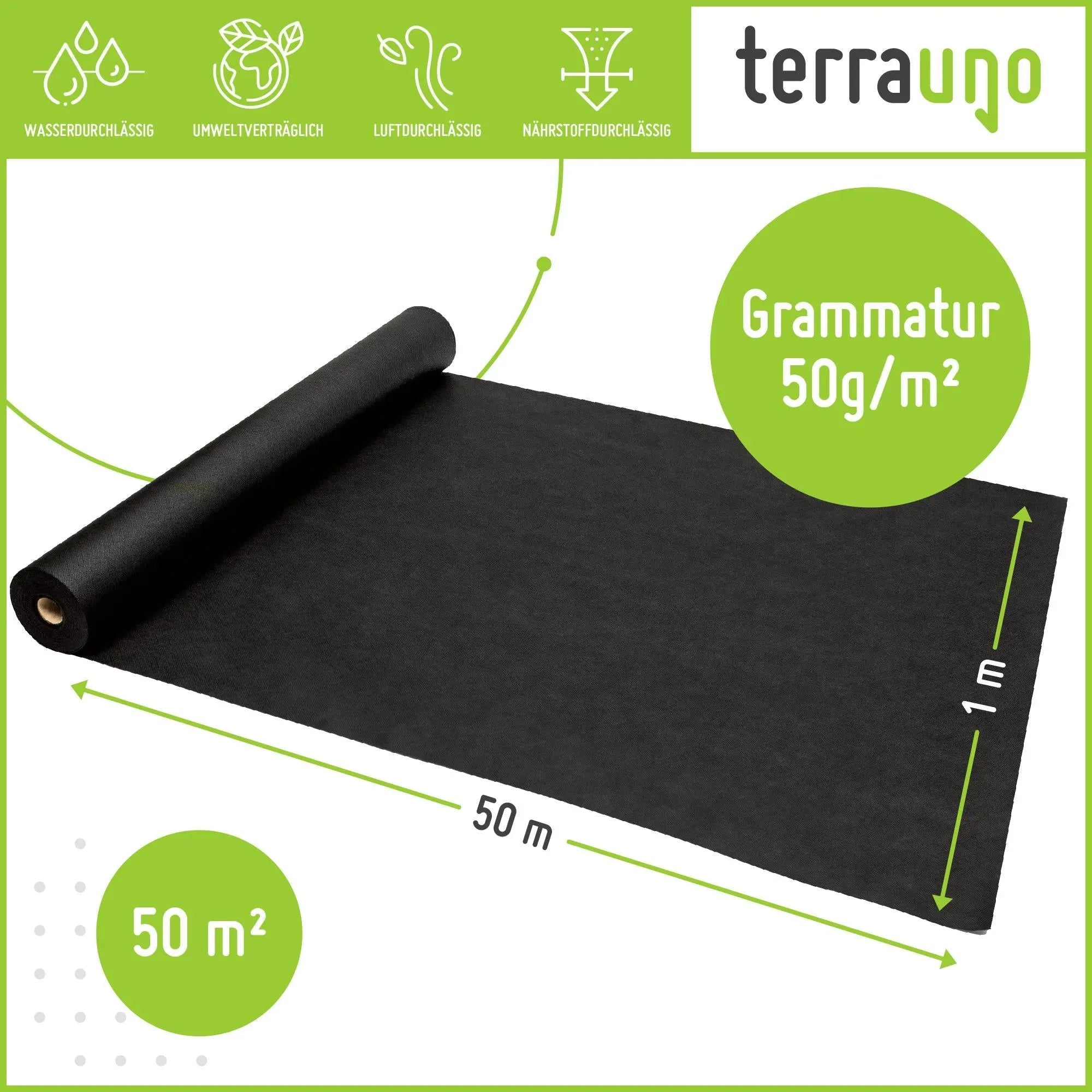 Unkrautvlies - 50 g/m² Unkrautvlies TerraUno