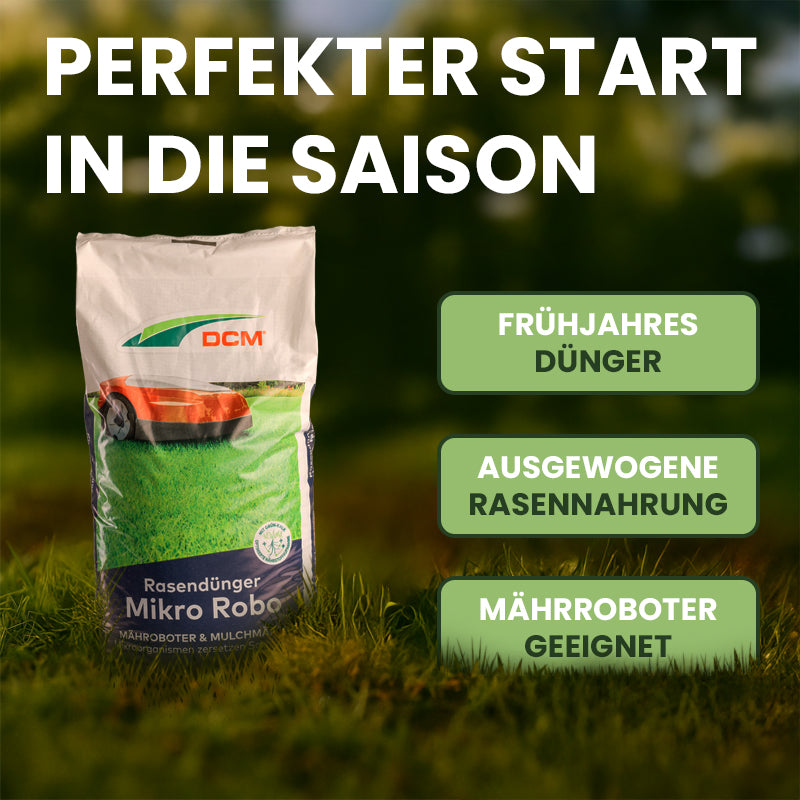 compo rasendünger mähroboter DCM Rasendünger Mikro-Robo 7-4-17 (+13% CaO, +3% MgO, 0,1% Fe-Chelat) –  LazyGarden