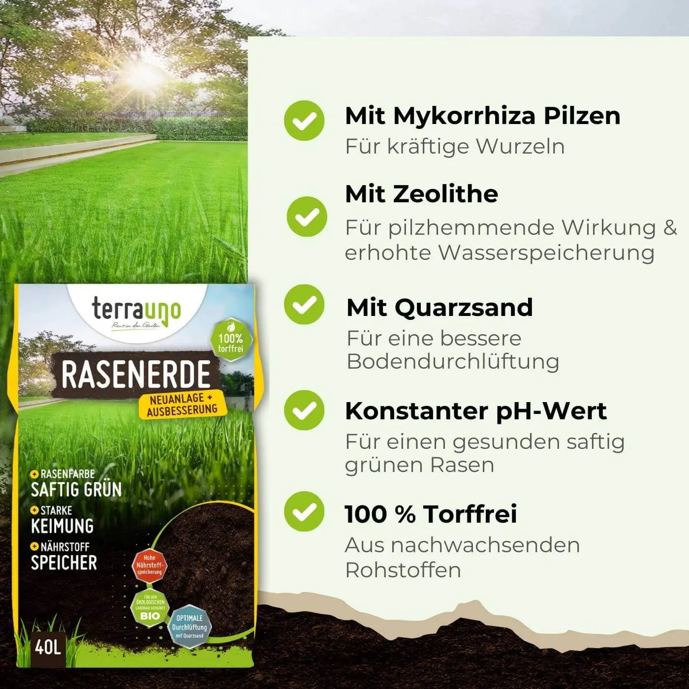 Rasenerde torffrei - Terrauno