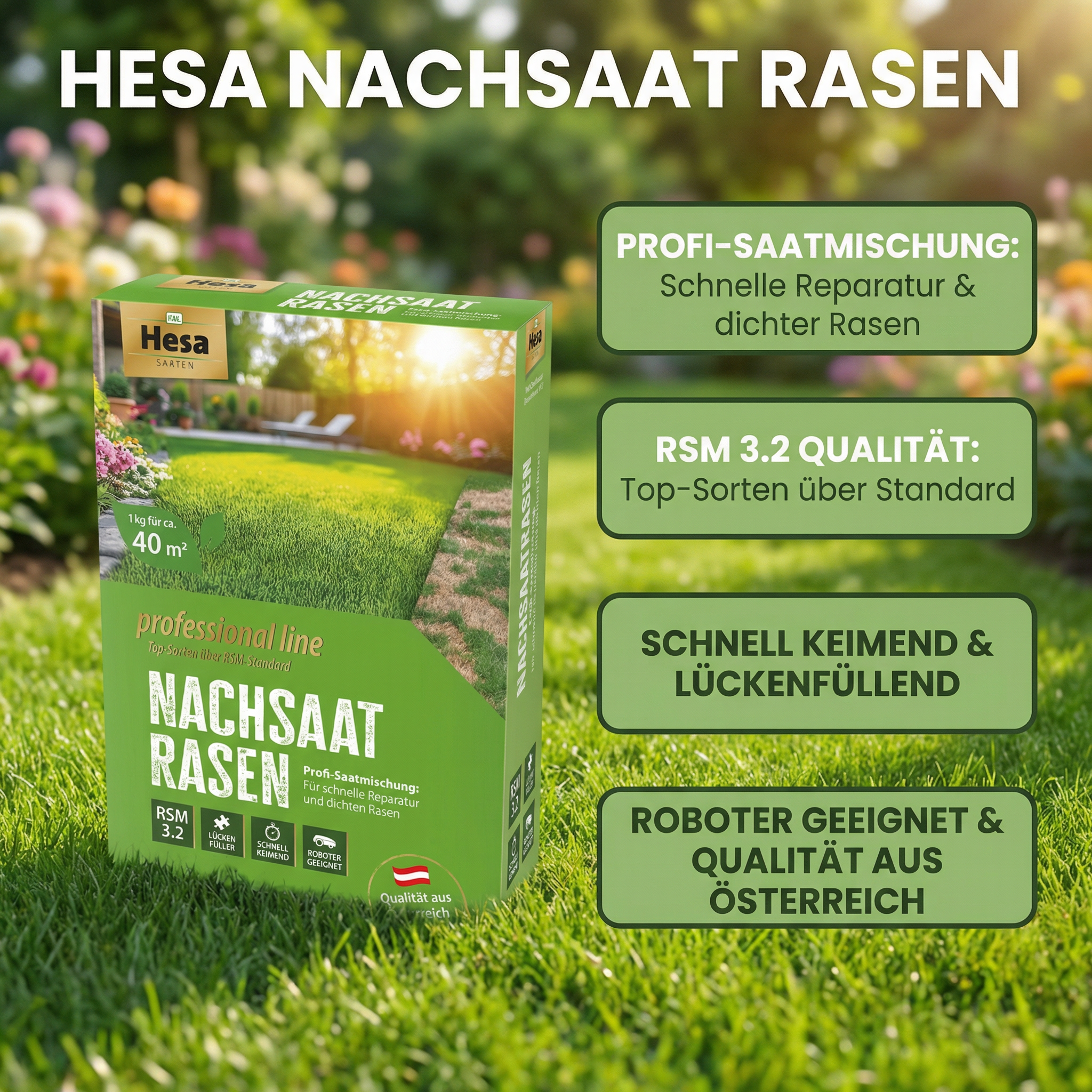 HESA Professional line Nachsaatrasen RSM 3.2, 1 kg