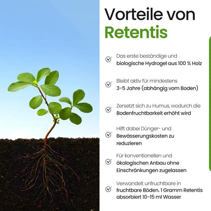 Retentis - bio-zertifiziertes Hydrogel aus Holz
