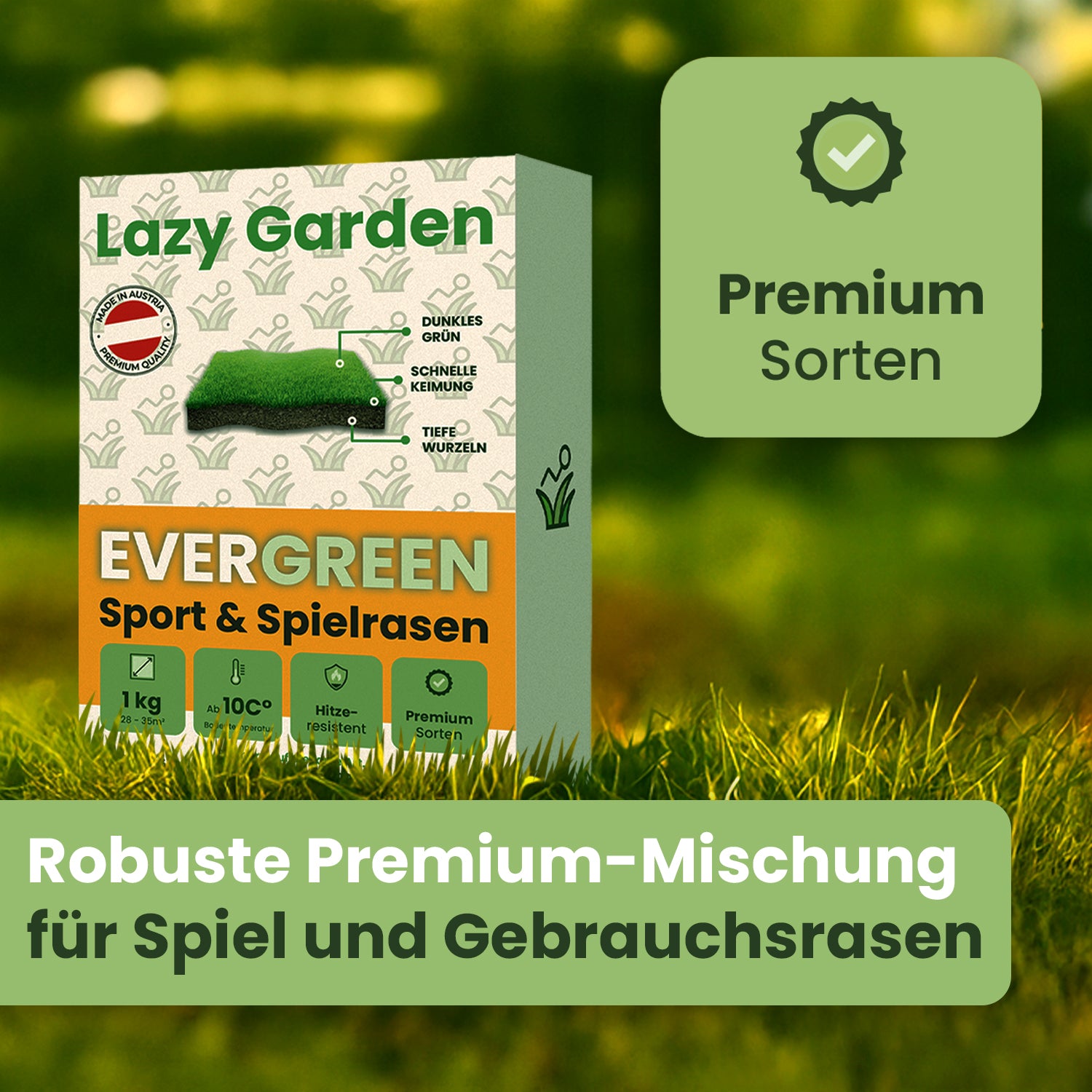 Evergreen Premium Rasensamen – hitzeresistent
