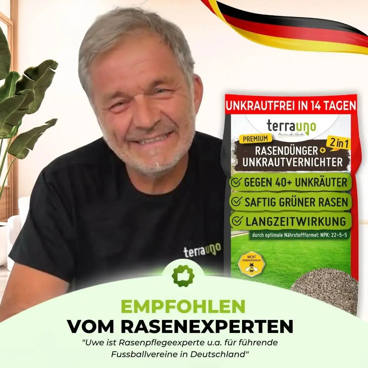 Rasendünger mit Unkrautvernichter TerraUno